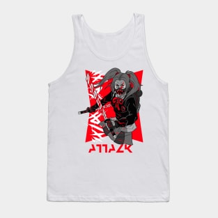 Ninja Warrior Attack Girl Tank Top